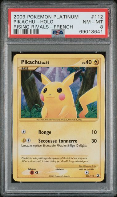 2009 POKEMON PLATINUM RISING RIVALS #112 PIKACHU-HOLO RISING RIVALS-FRENCH